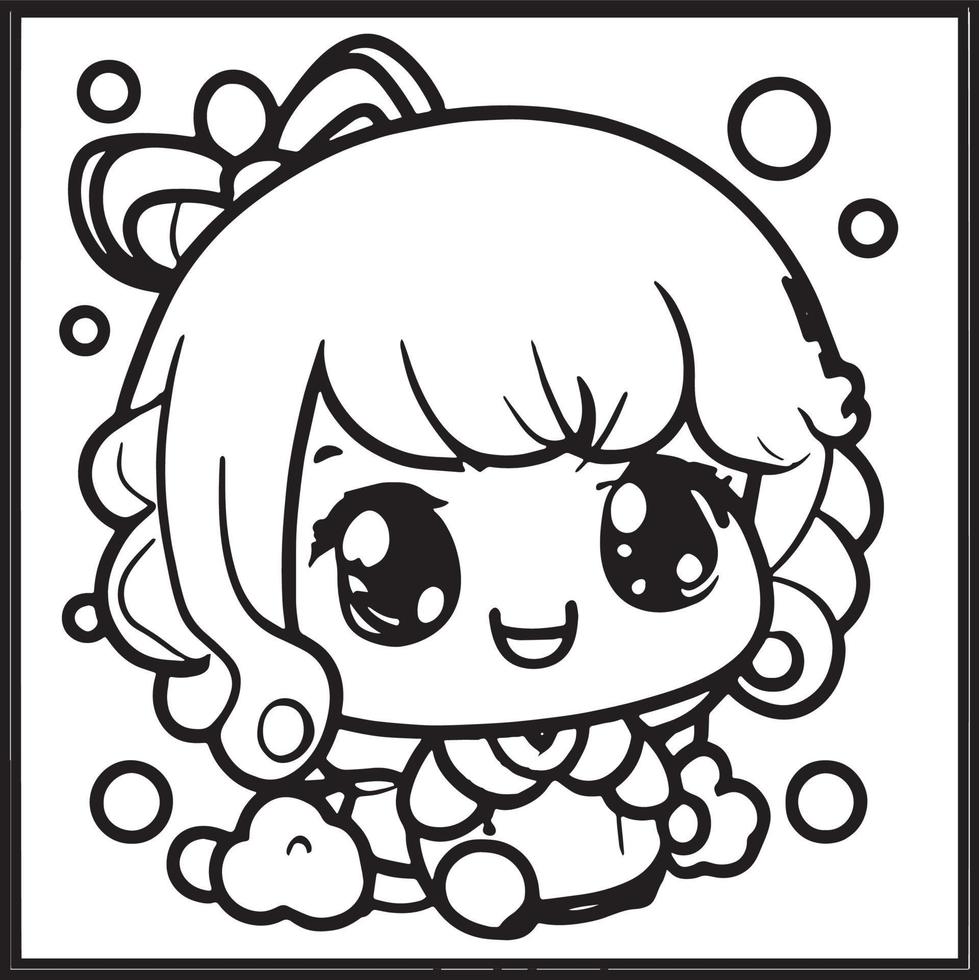 Chibi Coloring Pages 15906867 Vector Art at Vecteezy