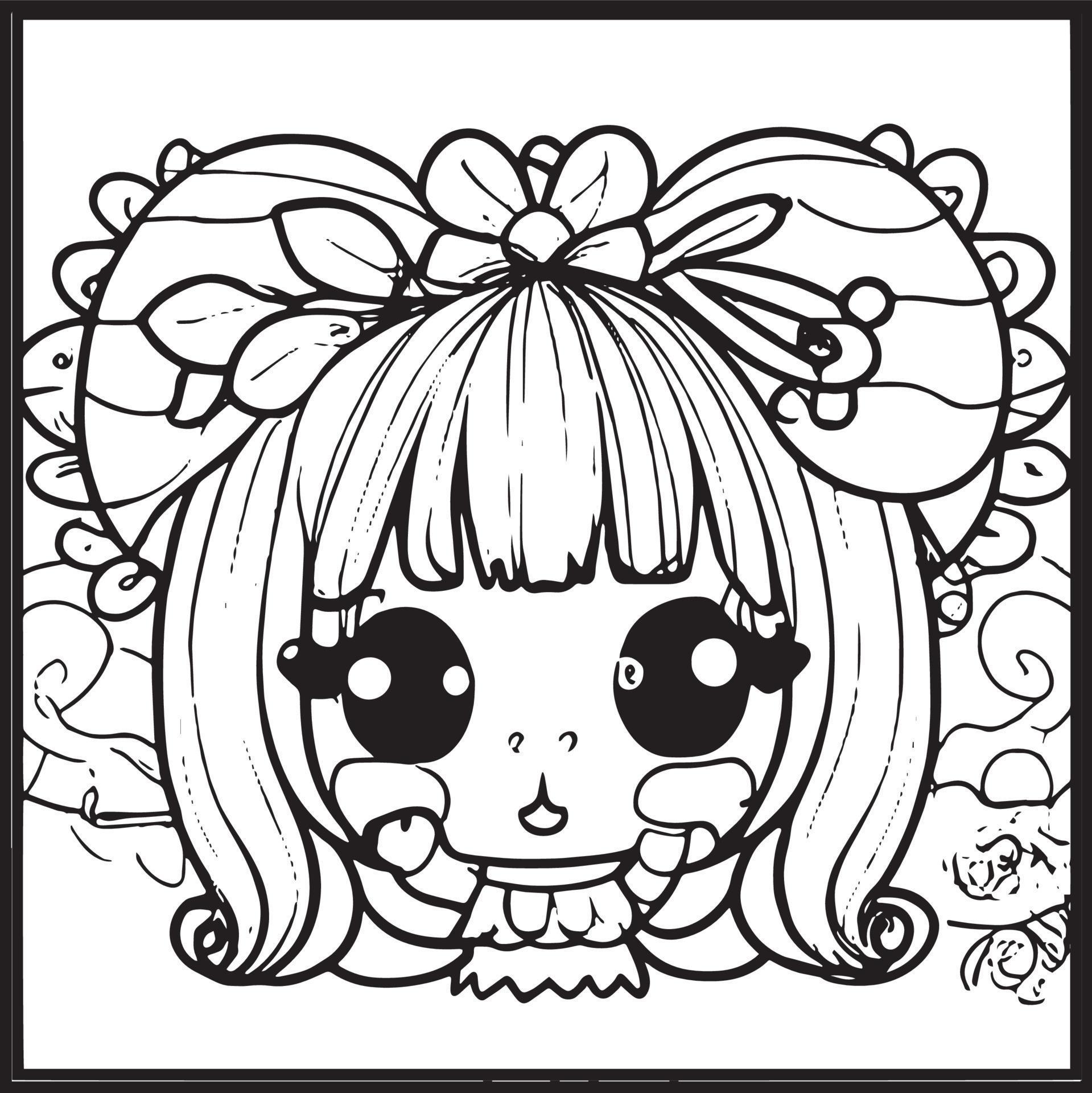 Chibi Coloring Pages 15907092 Vector Art at Vecteezy