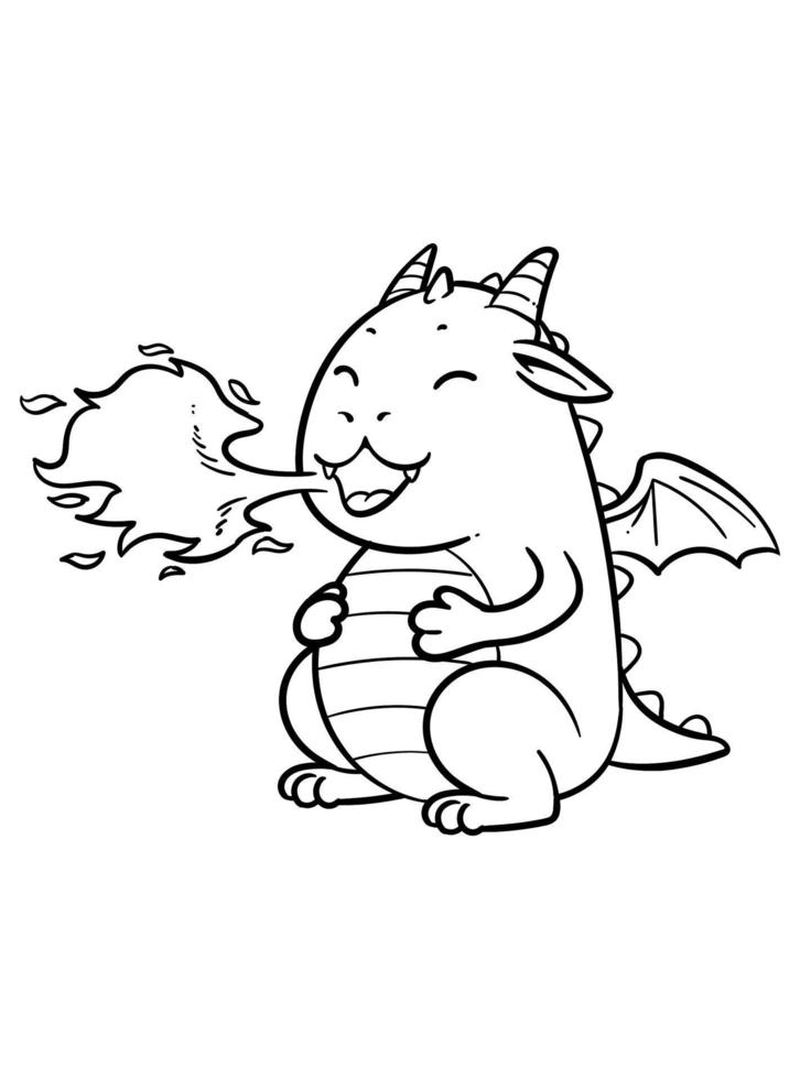 DRAGON COLORING PAGE FOR KIDS vector