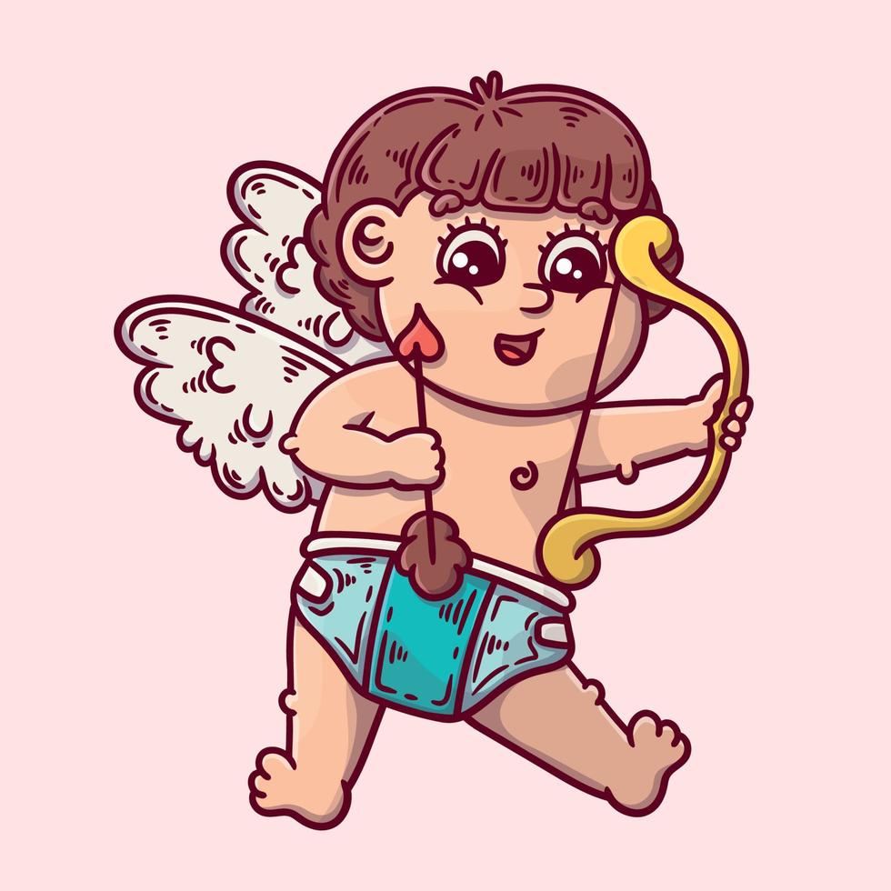 Valentine's day romantic cartoon vector
