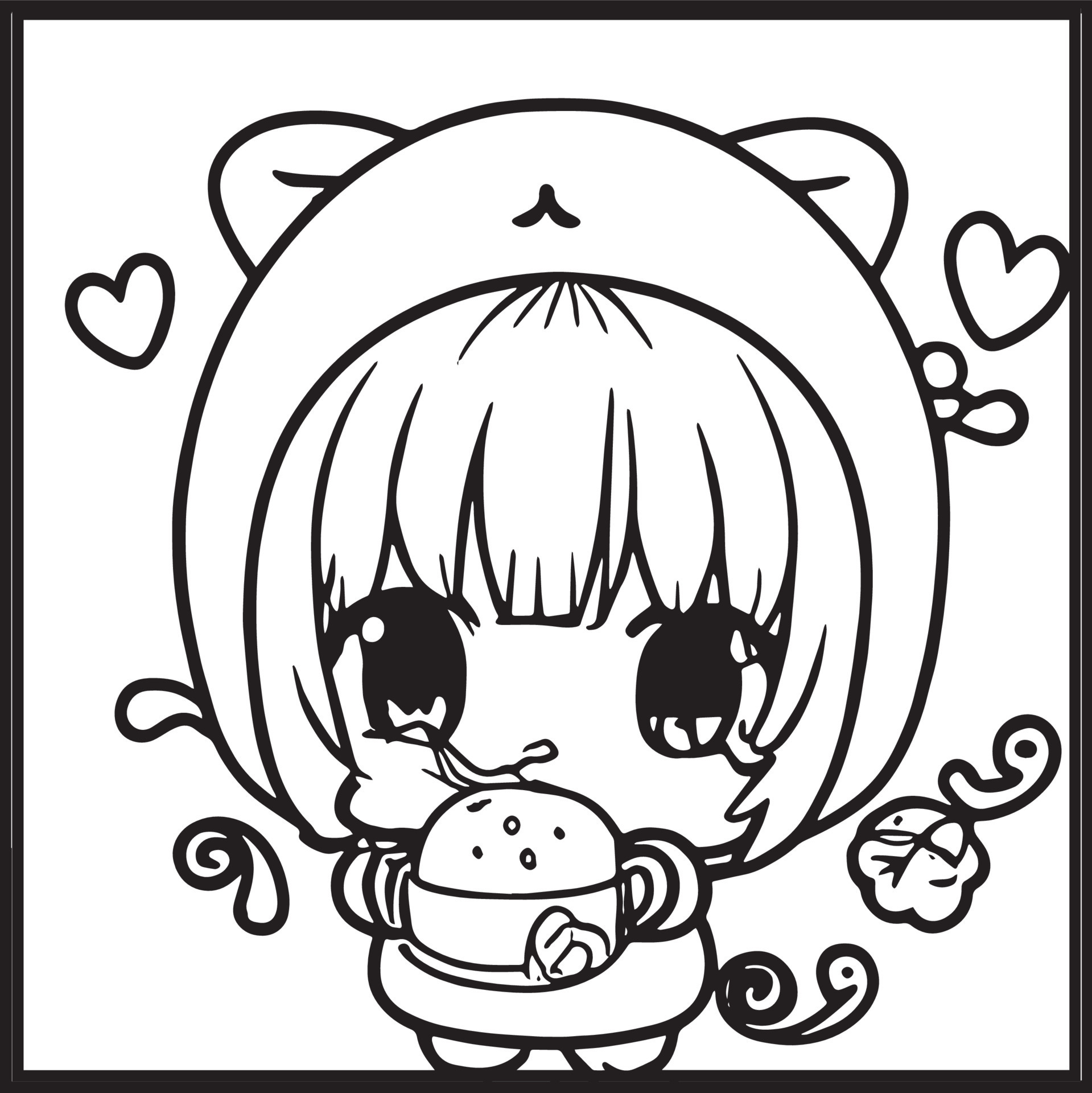 Chibi Coloring Pages 15907185 Vector Art at Vecteezy