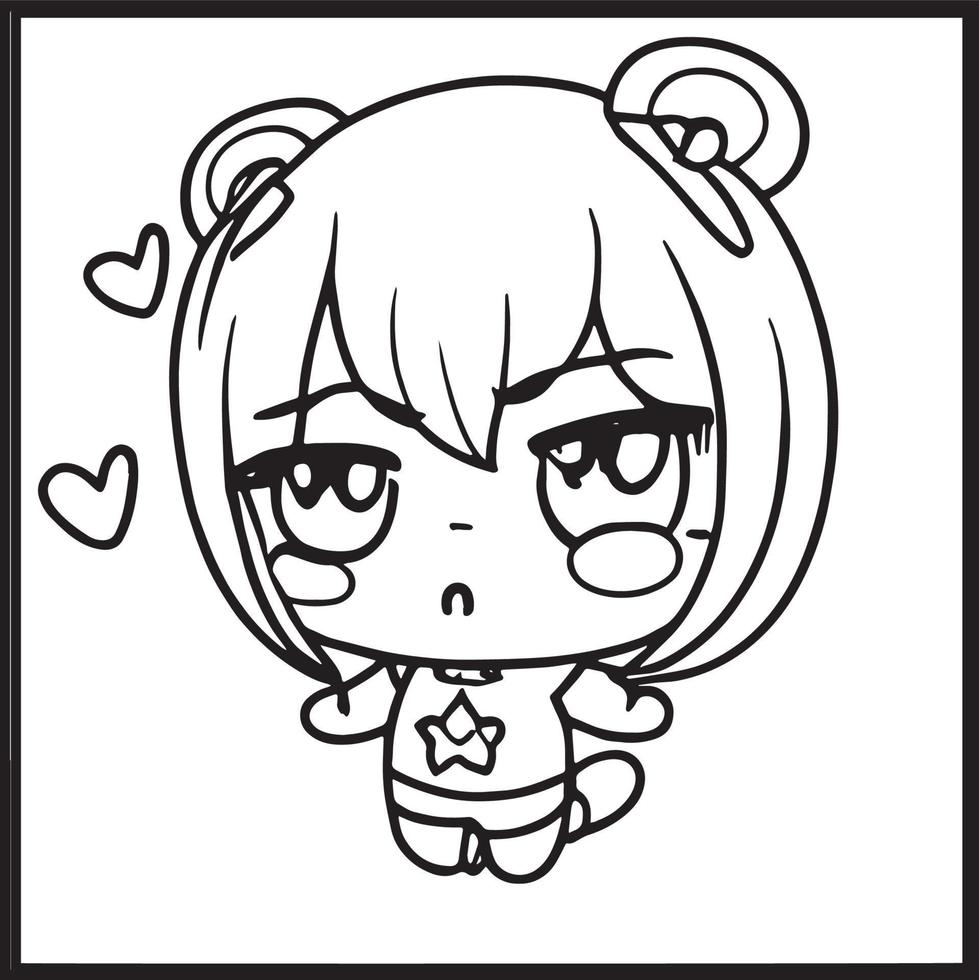 Chibi Coloring Pages vector