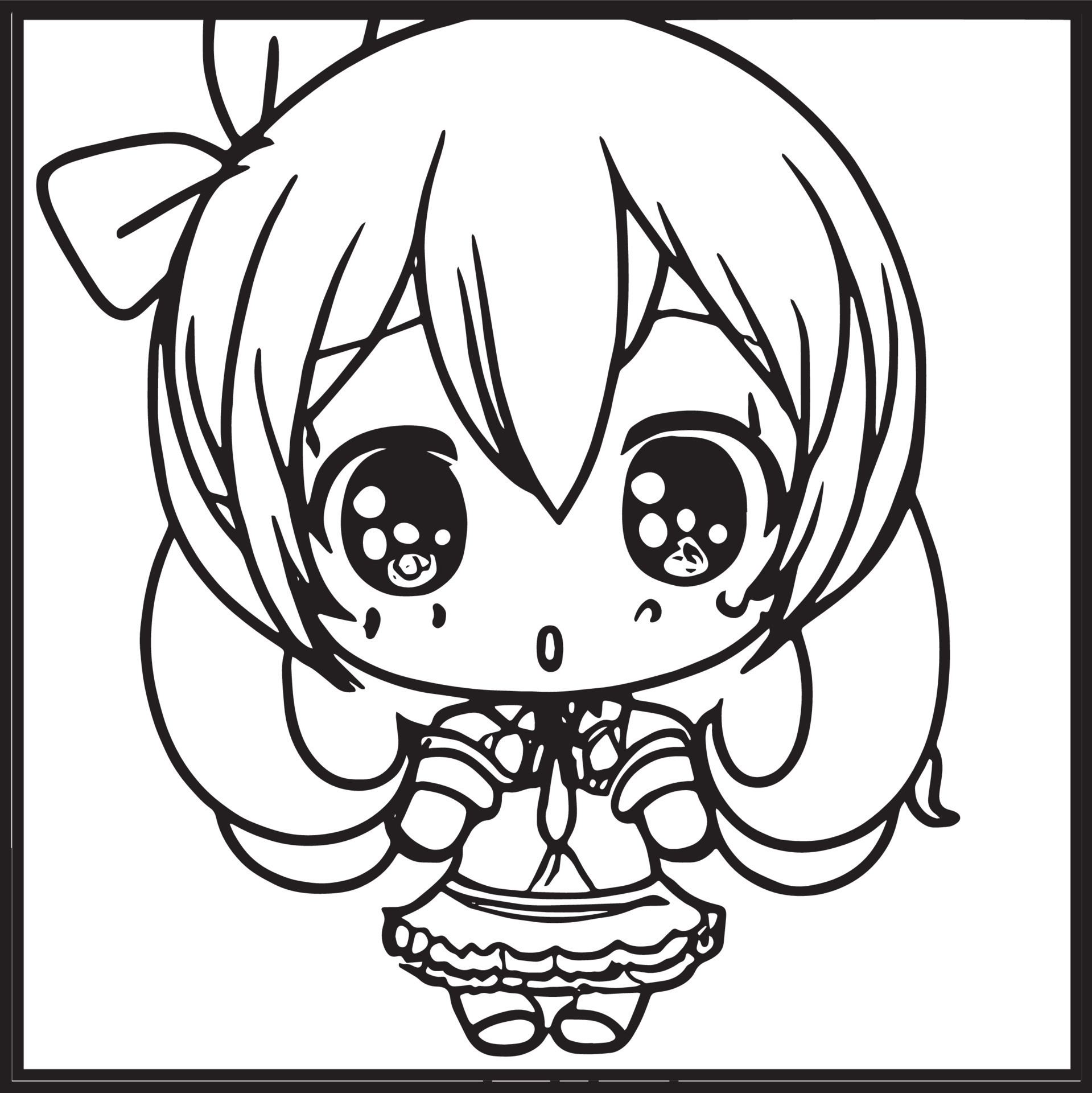 Chibi Coloring Pages 15907203 Vector Art at Vecteezy