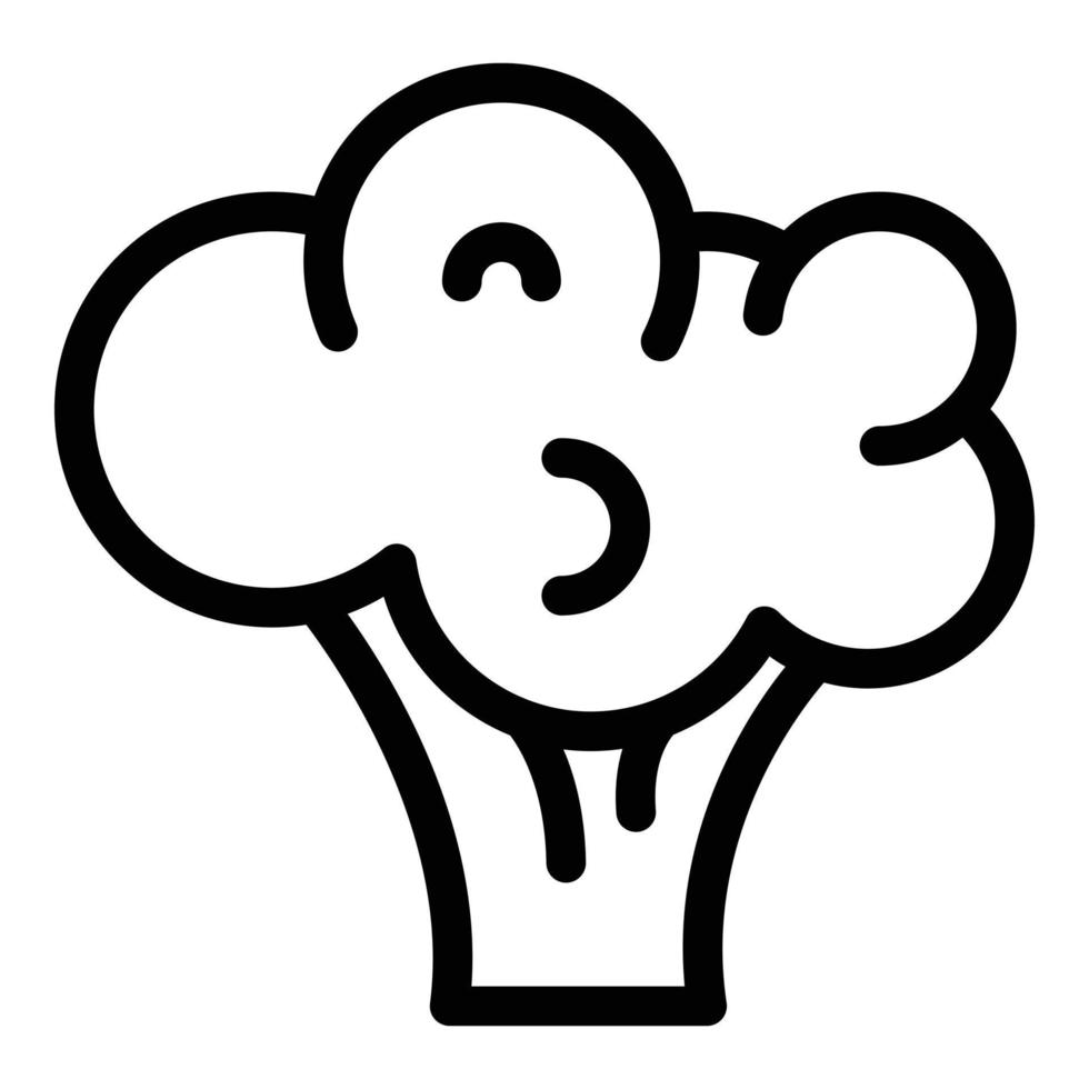 Vegan broccoli icon, outline style vector