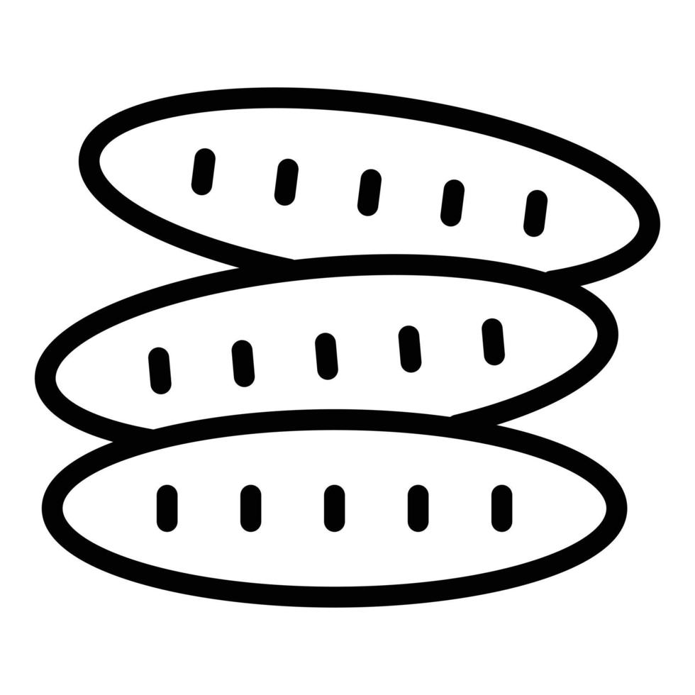 icono de pan de pita, estilo de contorno vector