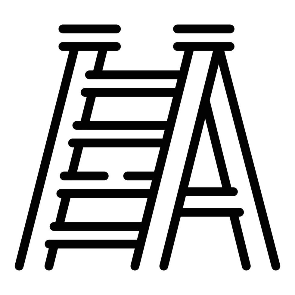 Metal step ladder icon, outline style vector