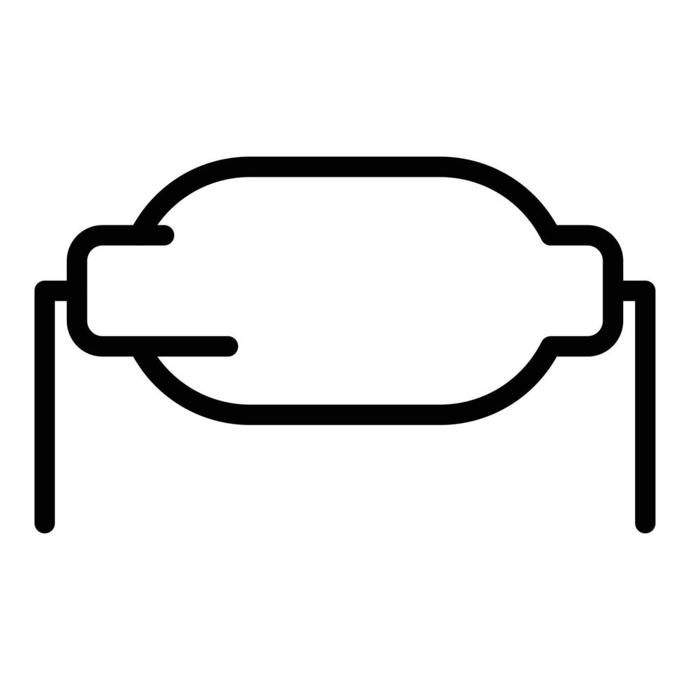 Fixed resistor icon, outline style vector