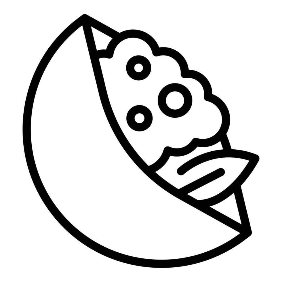Traditional pita bread icon, outline style vector