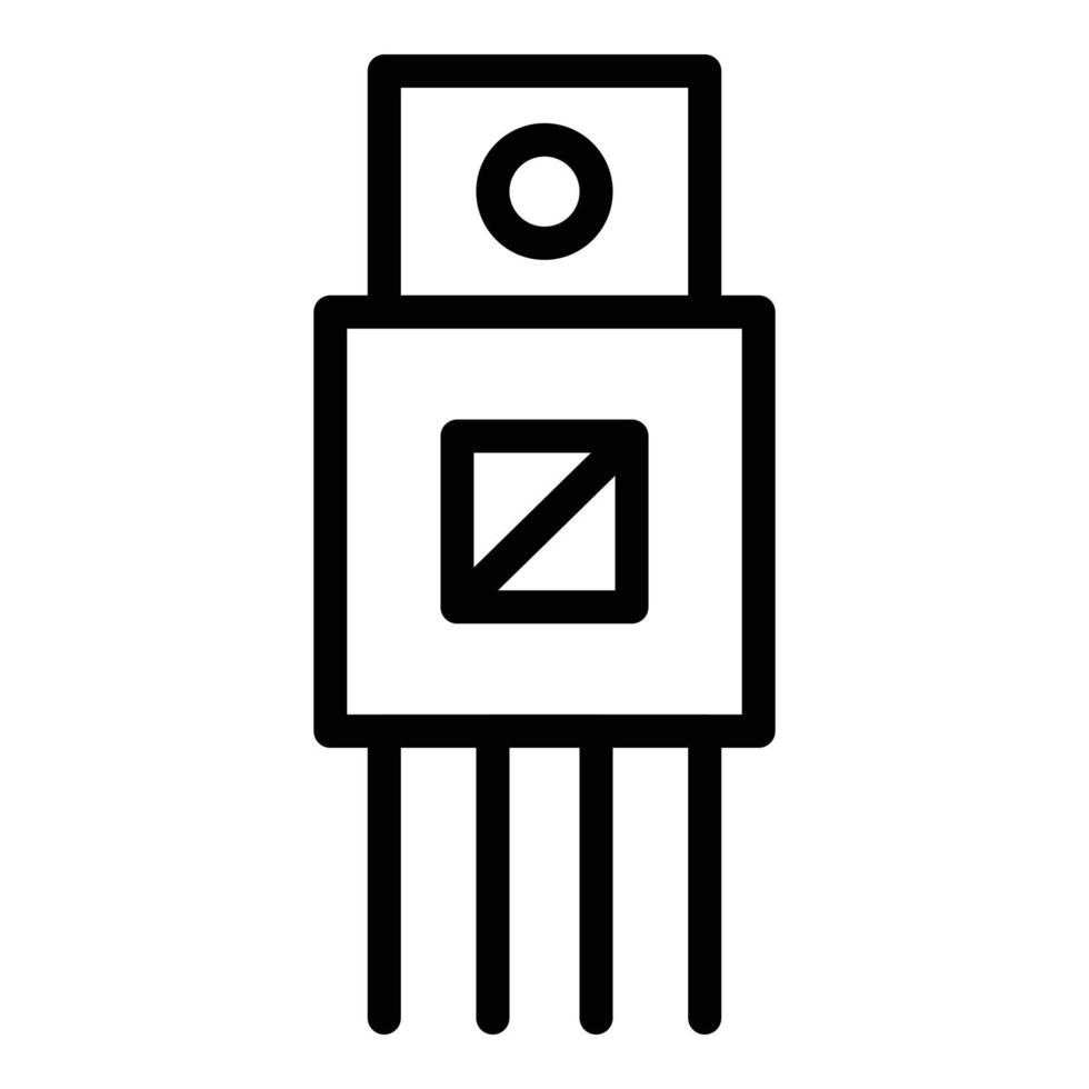 icono de condensador de conexión, estilo de contorno vector