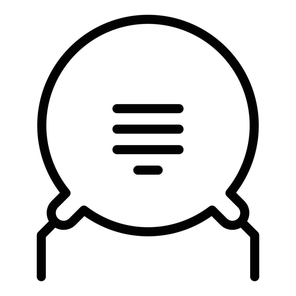 Voltage resistor icon, outline style vector