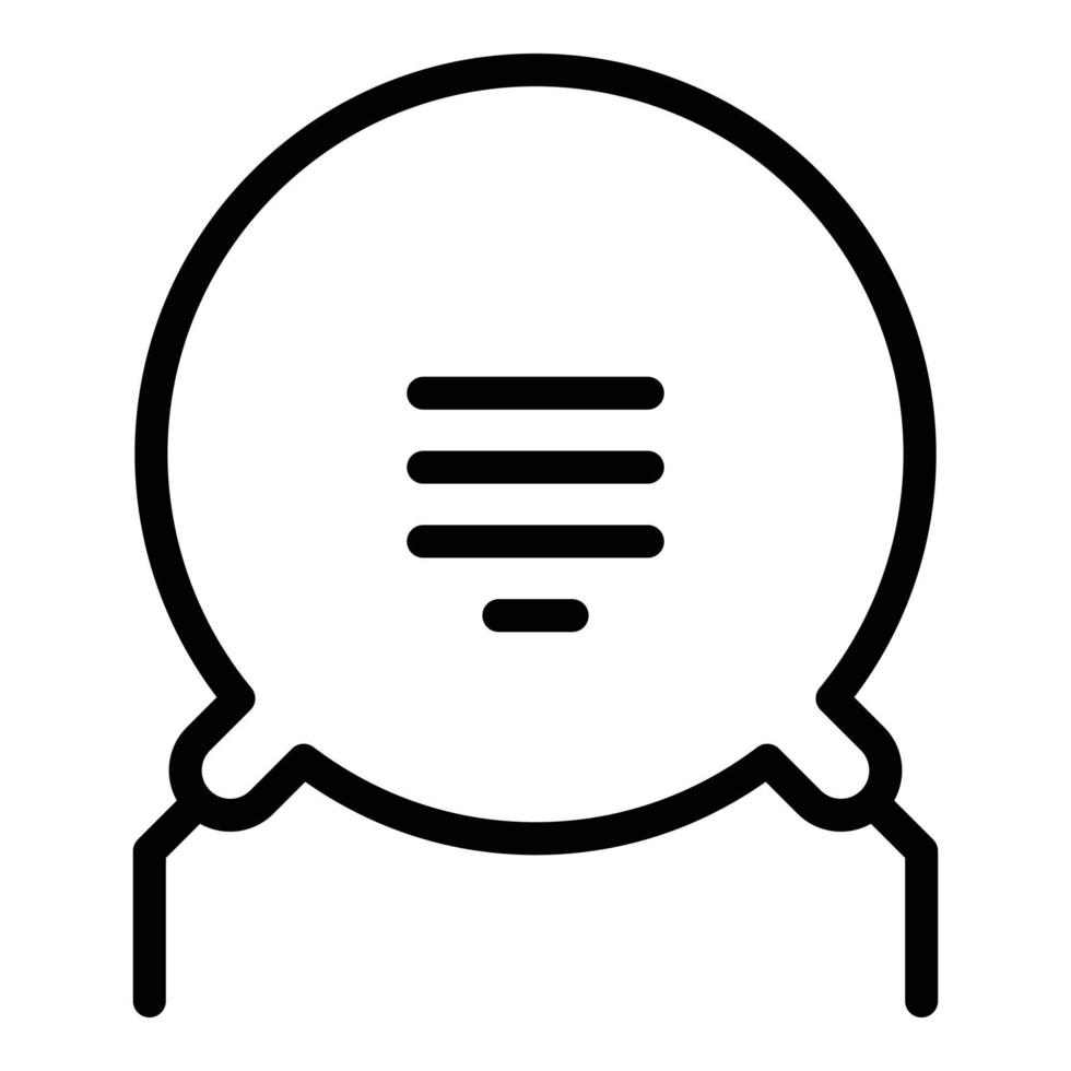 Voltage resistor icon, outline style vector