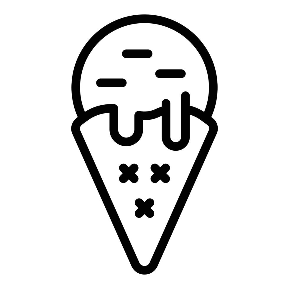 icono de helado de caramelo, estilo de esquema vector