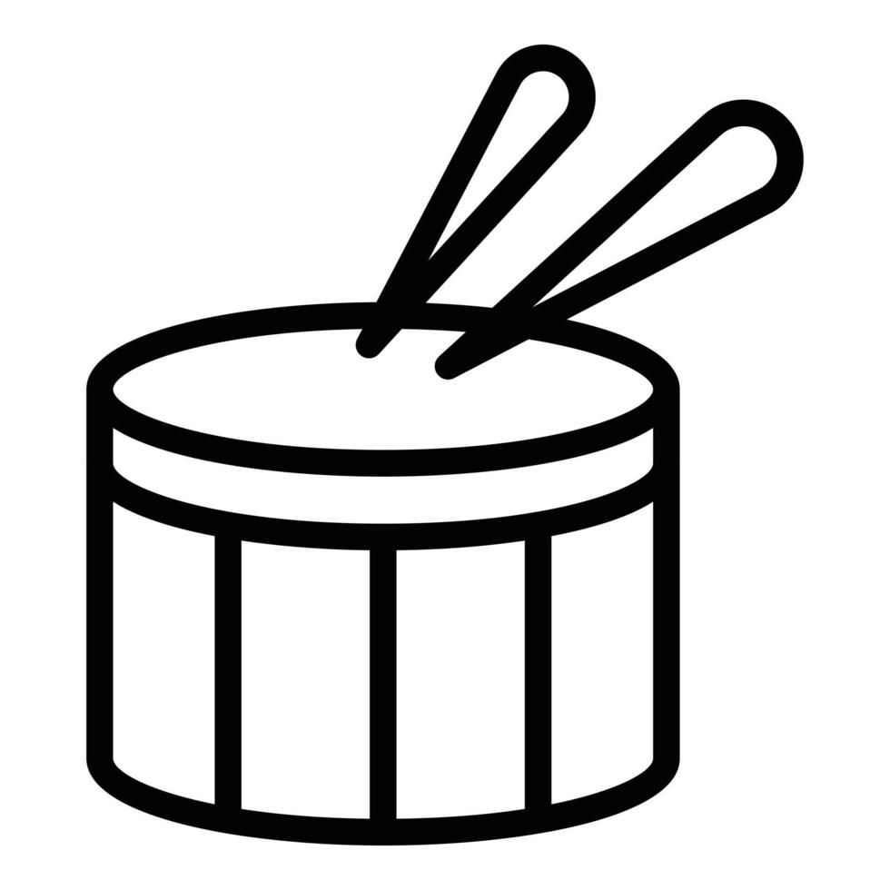 Drummer instrument icon, outline style vector