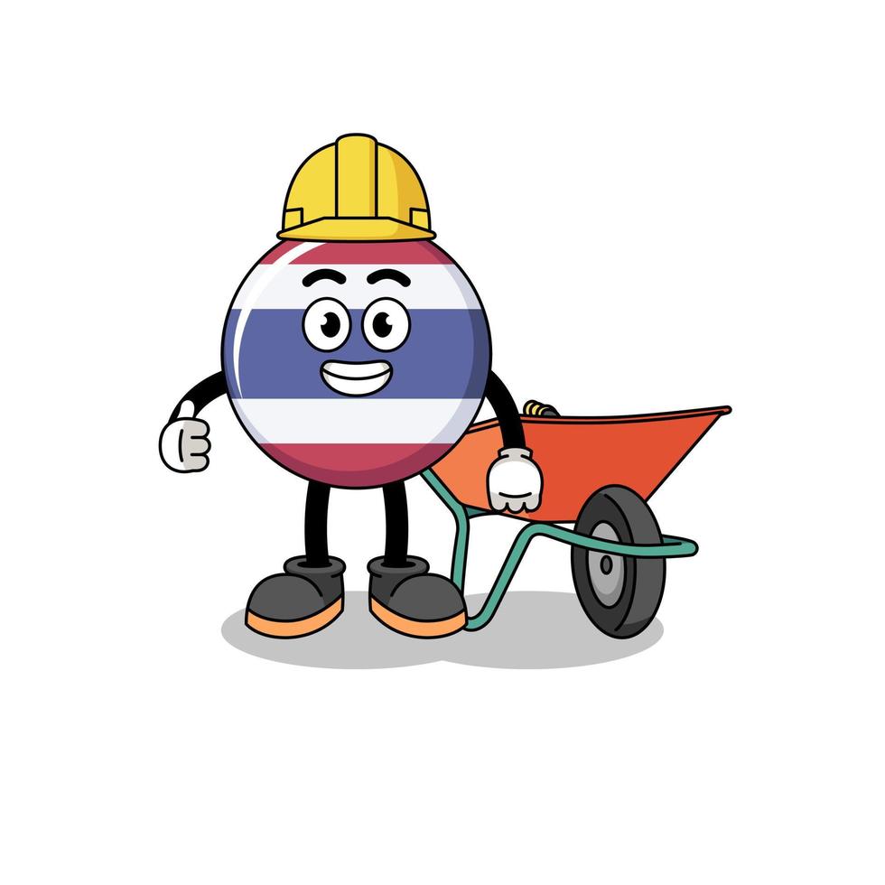 thailand flag cartoon as a contractor vector