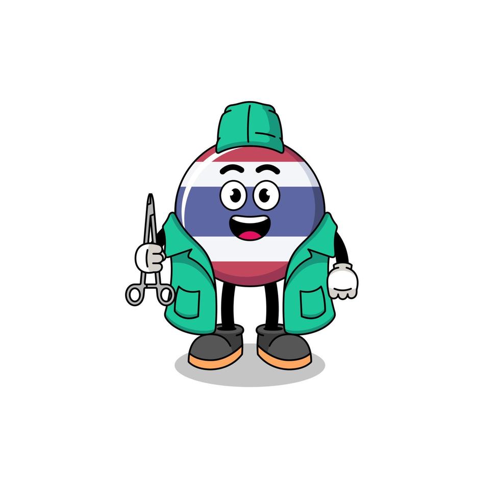 Illustration of thailand flag mascot as a surgeon vector