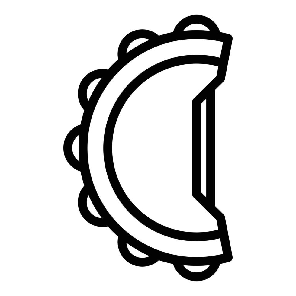 Metal tambourine icon, outline style vector