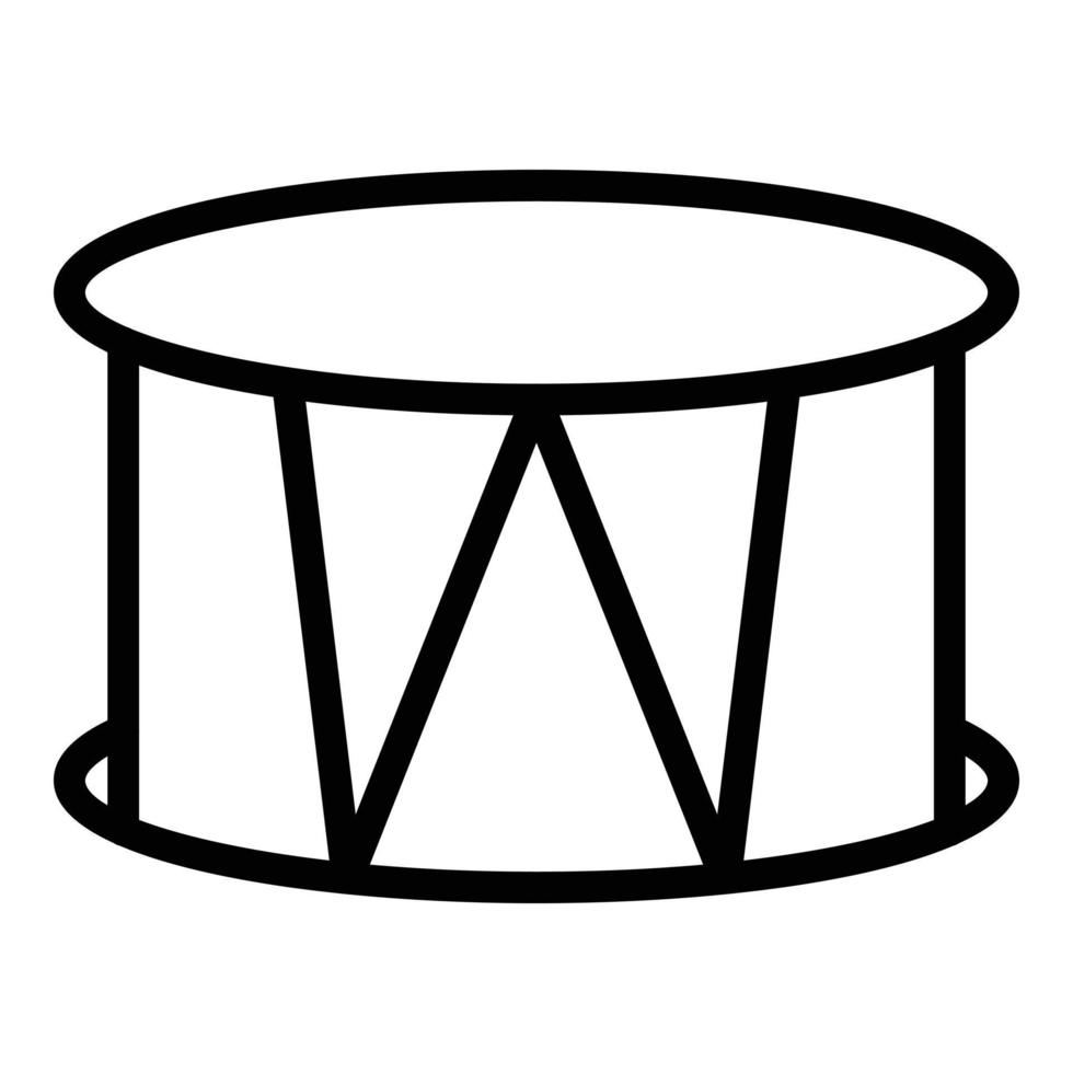 Snare drum icon, outline style vector