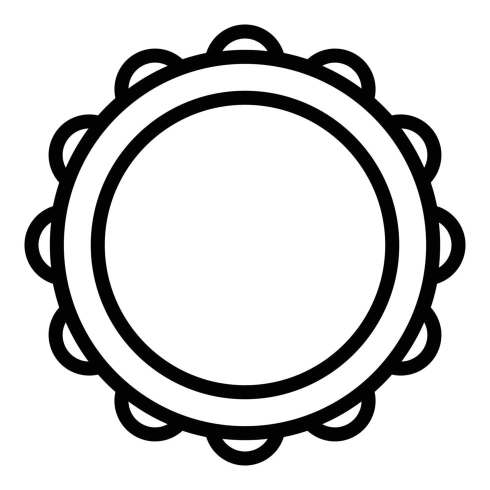 Drum art icon, outline style vector