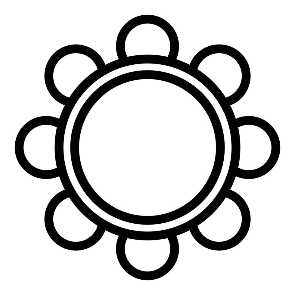 Orchestra tambourine icon, outline style vector