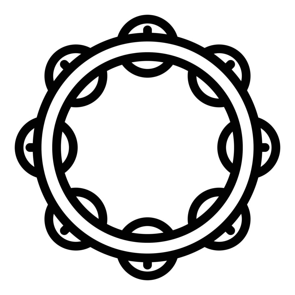 Dance tambourine icon, outline style vector