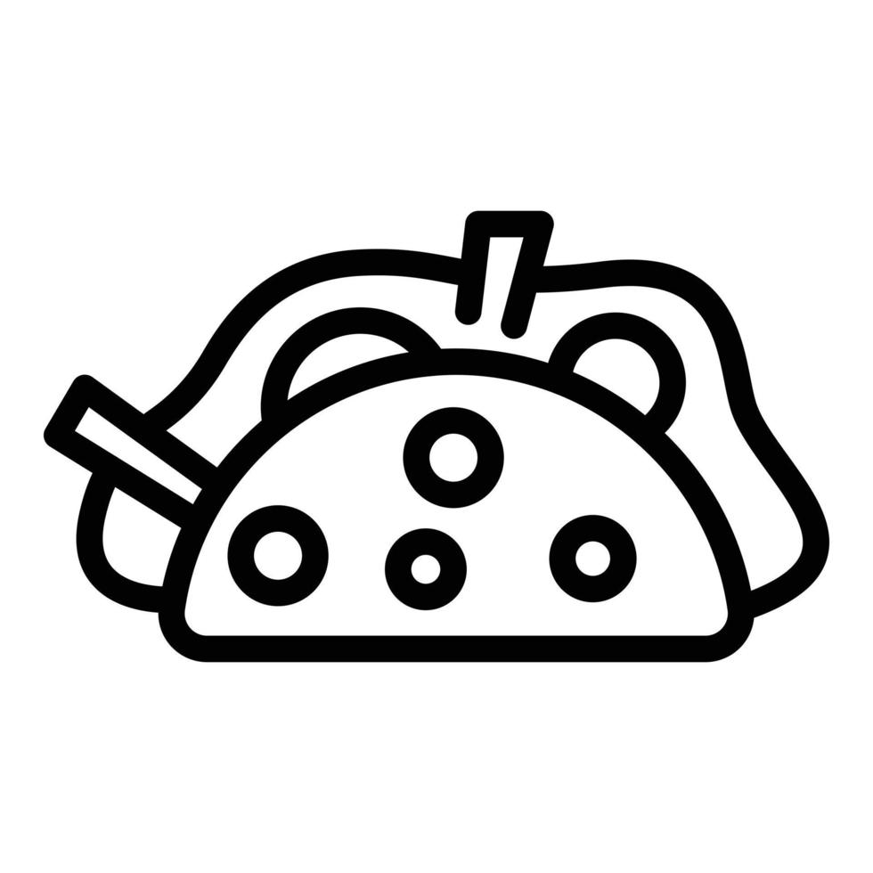 Chicken taco icon, outline style vector