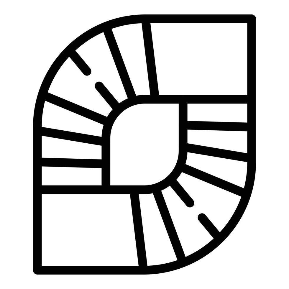 Spiral staircase icon, outline style vector