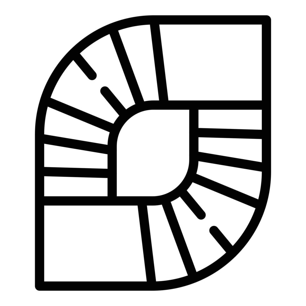 icono de escalera de caracol, estilo de esquema vector