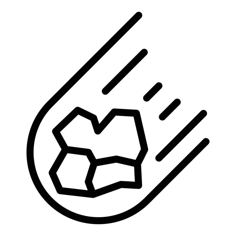 Flame asteroid icon, outline style vector