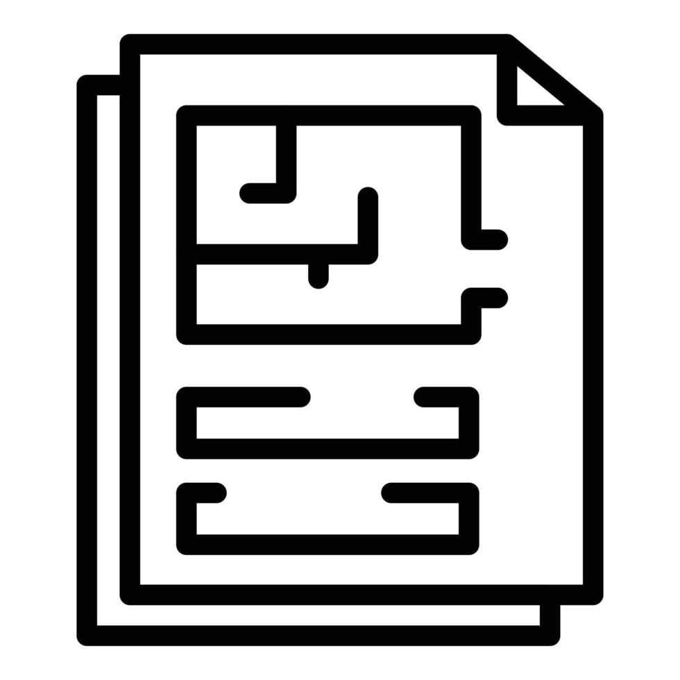 Page redesign icon, outline style vector