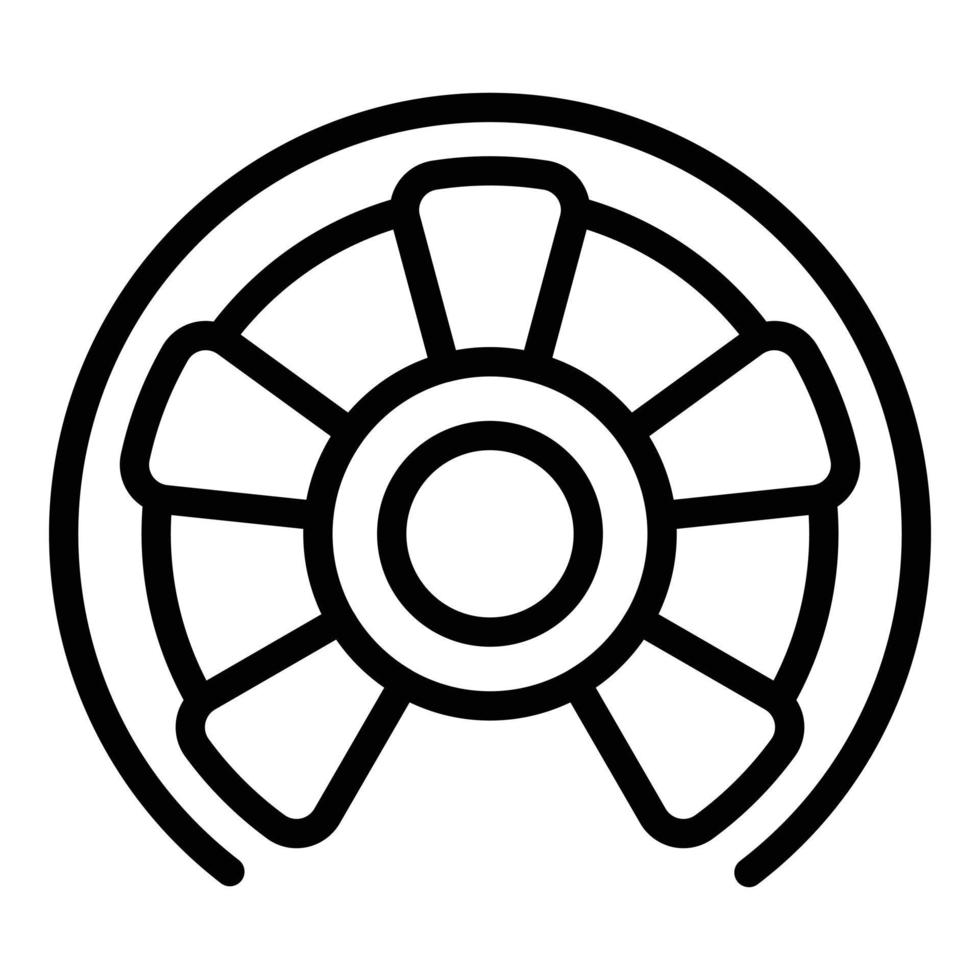 Steel circular stairs icon, outline style vector
