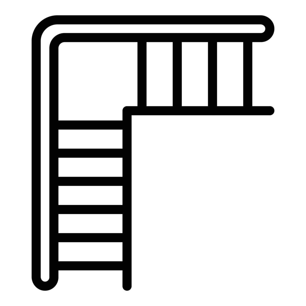 icono de escalera, estilo de esquema vector