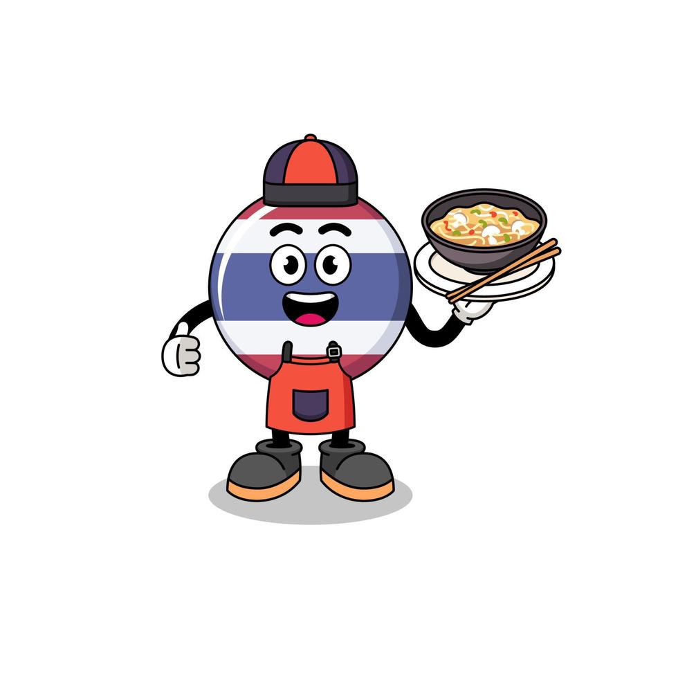 Illustration of thailand flag as an asian chef vector