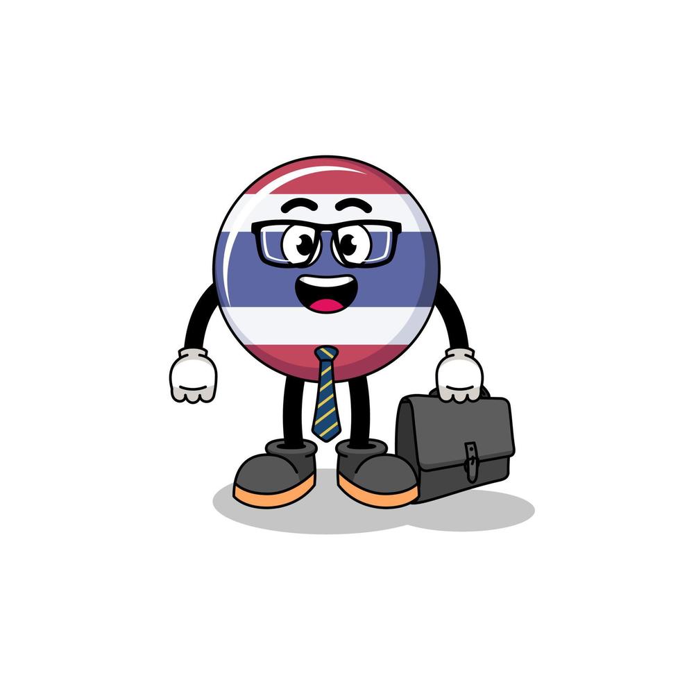 thailand flag mascot as a businessman vector