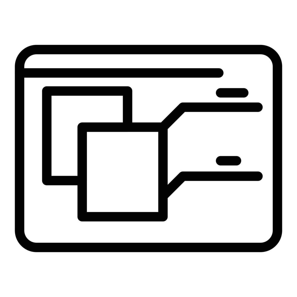 Webpage redesign icon, outline style vector