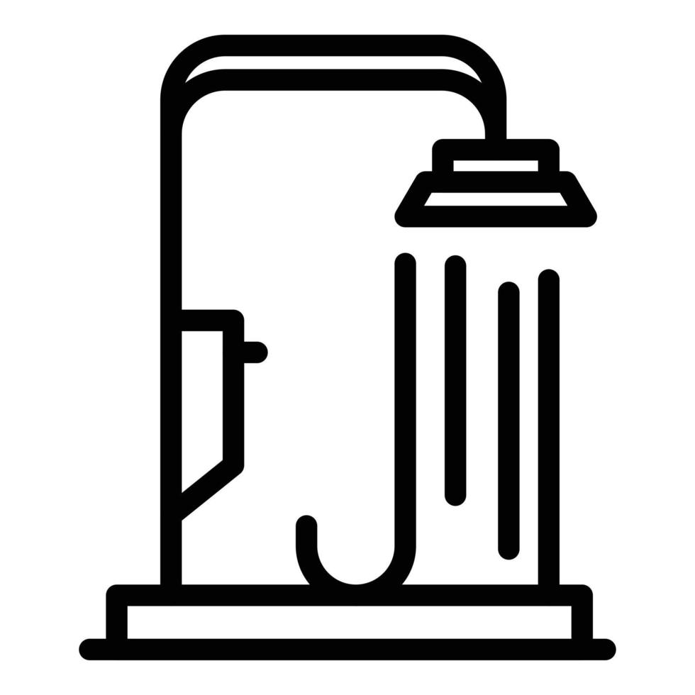 Pool shower icon, outline style vector