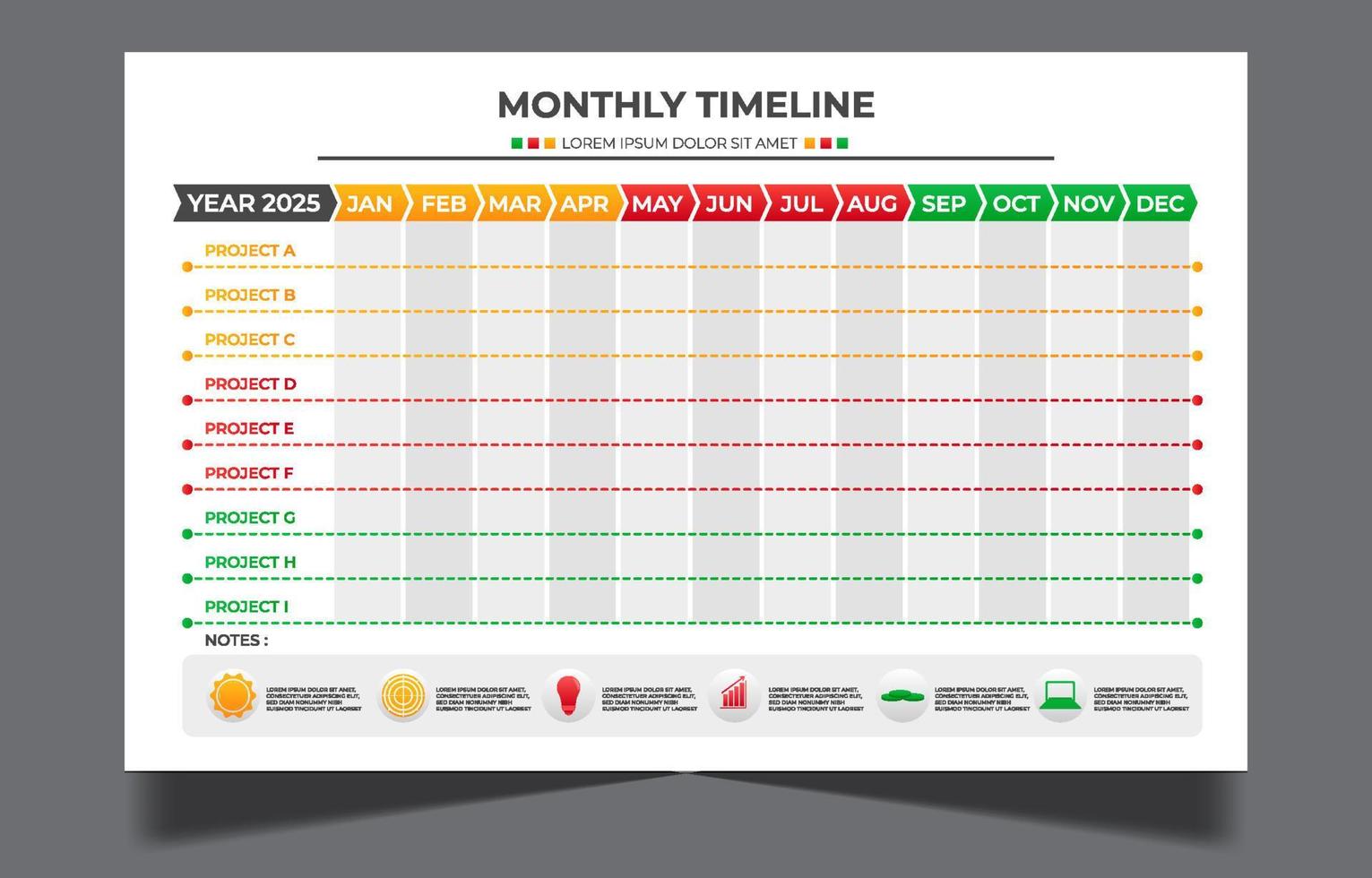 Monthly Timeline Template vector