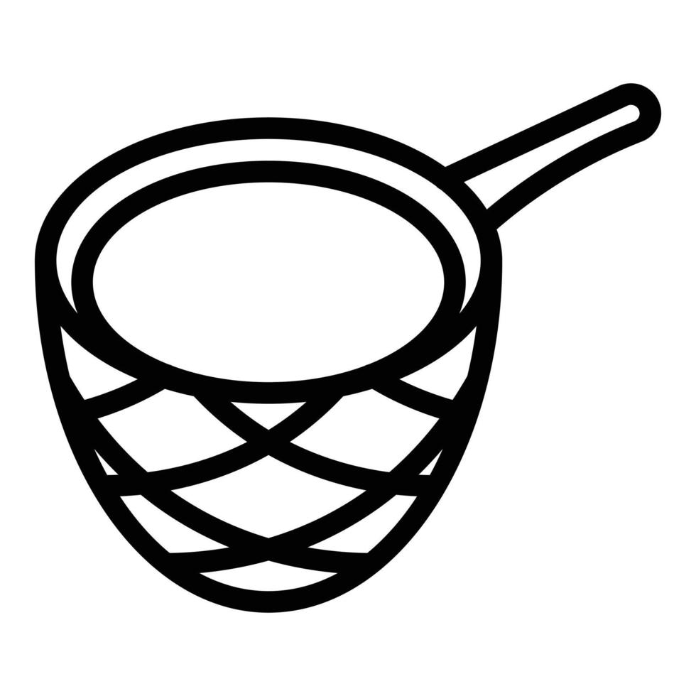 Pool cleaning net icon, outline style vector