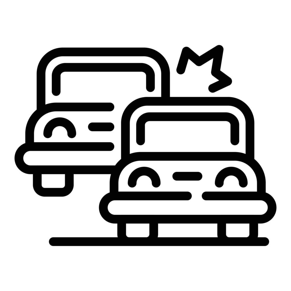 Car accident icon, outline style vector