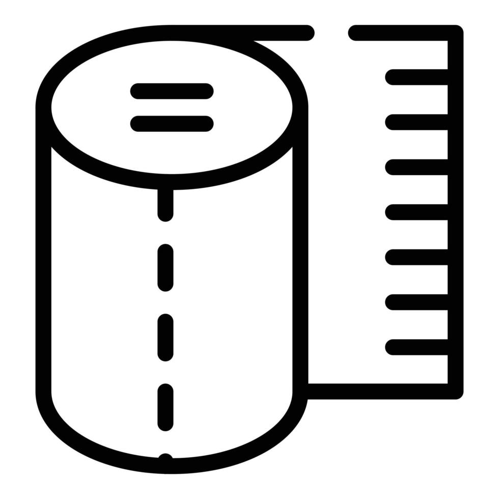 Clean roll paper icon, outline style vector