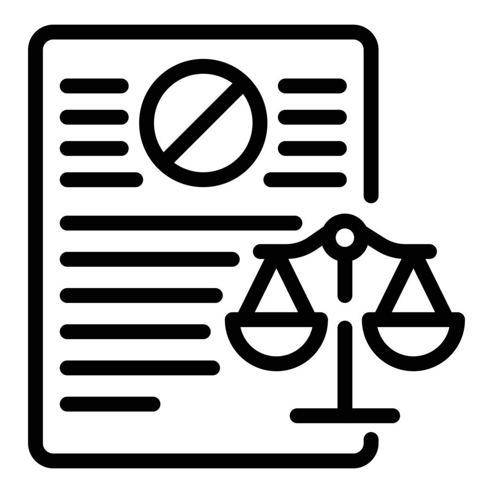 Judge documents icon, outline style vector