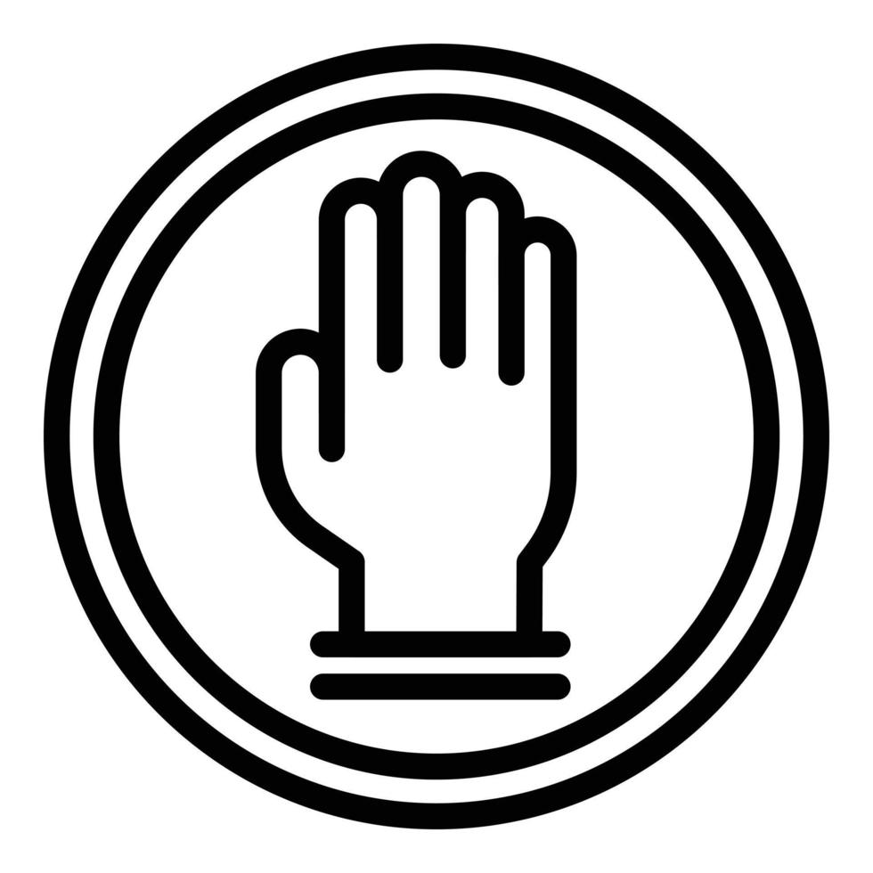 Palm sign icon, outline style vector