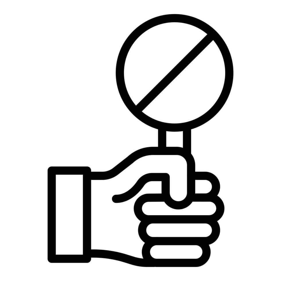 Protest hand icon, outline style vector