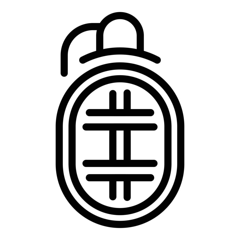 Police grenade icon, outline style vector