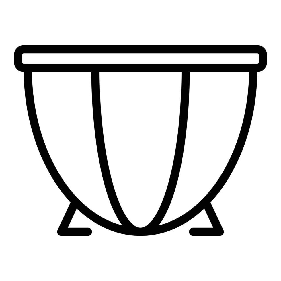 Drum icon, outline style vector