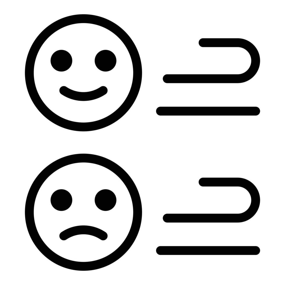 Online emoji icon, outline style vector