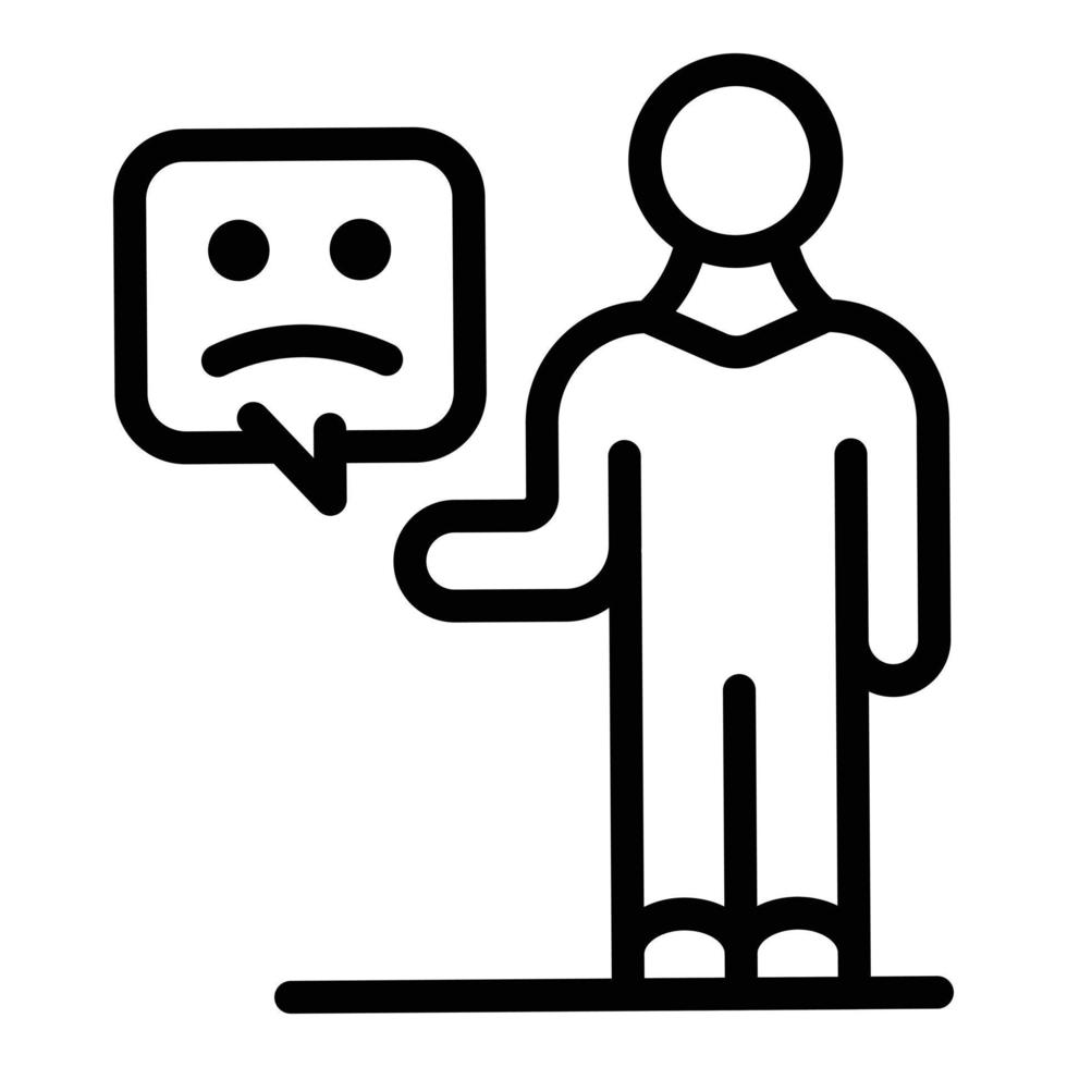 Sms dislike icon, outline style vector