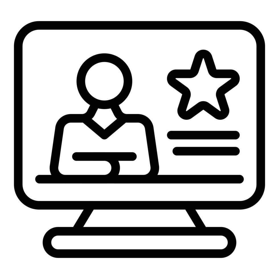 Online dislike icon, outline style vector