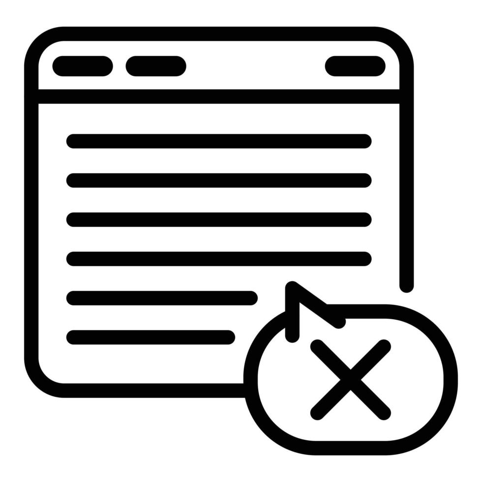 Dislike web page icon, outline style vector