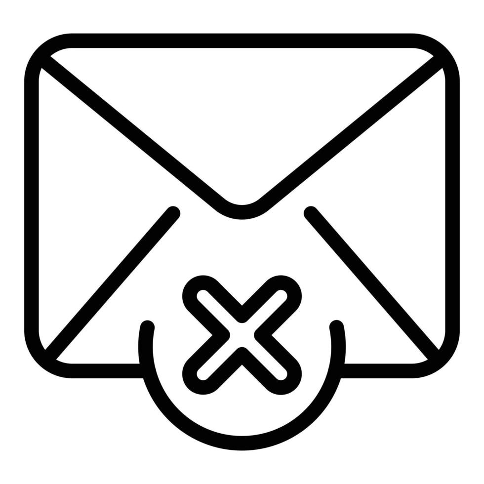 Mail reject dislike icon, outline style vector