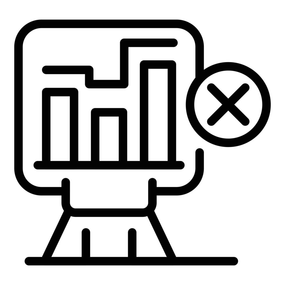 Graph report dislike icon, outline style vector